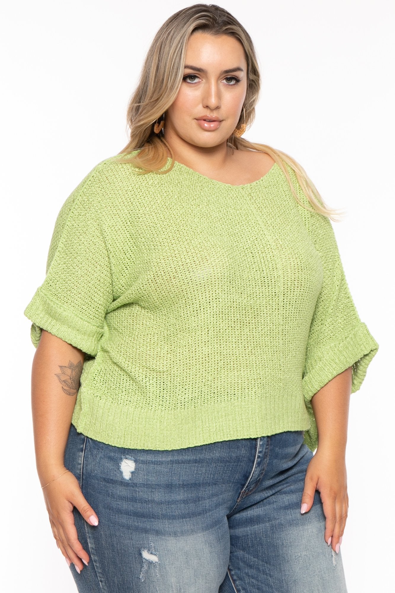 Women's Plus Size Tully Curved Hem Sweater - Midnight