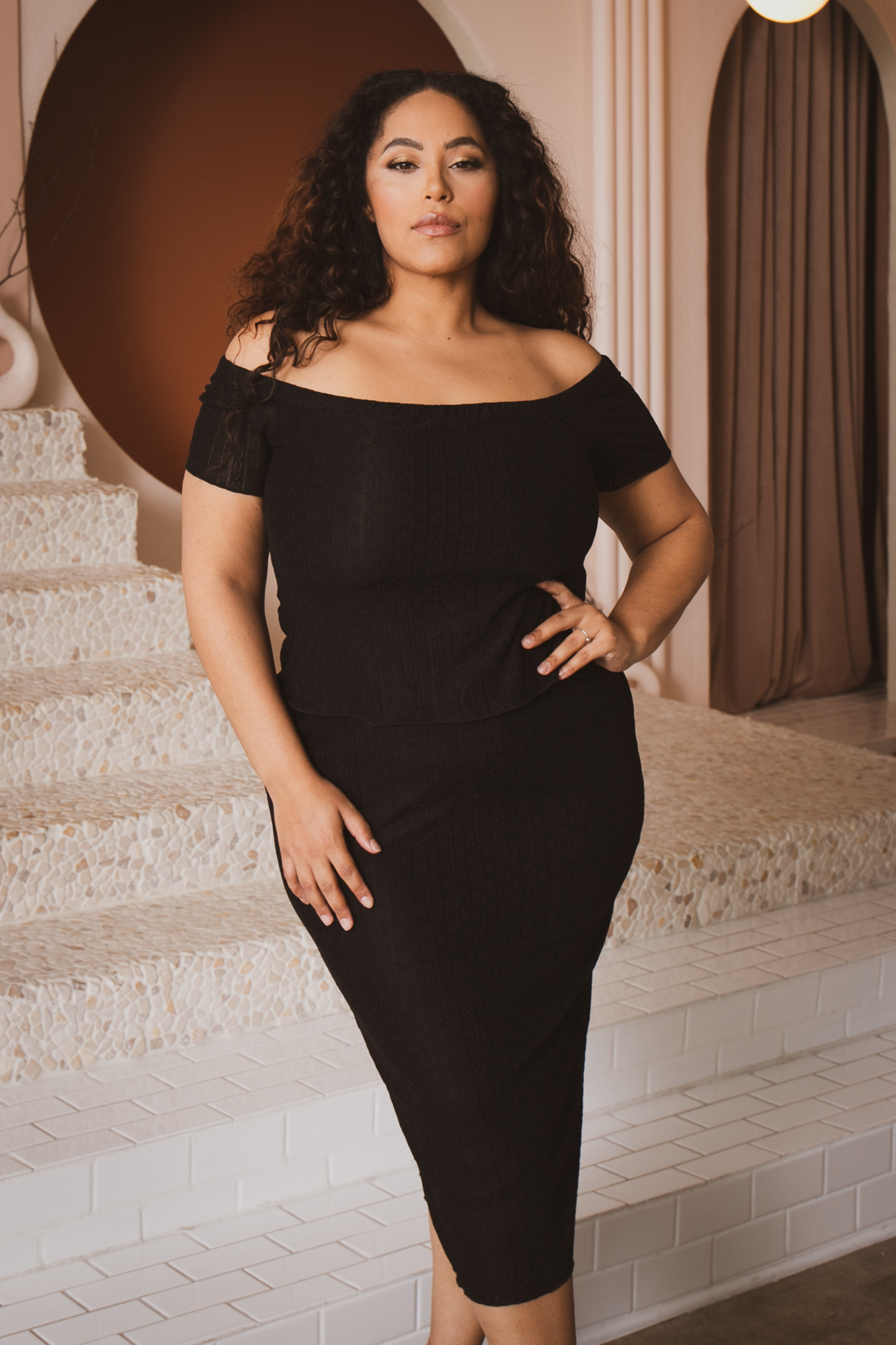 ACEes LOOKA3サイズPOP Women's Plus Size Arielle Lace Midi Skirt - Black - Curvy Sense