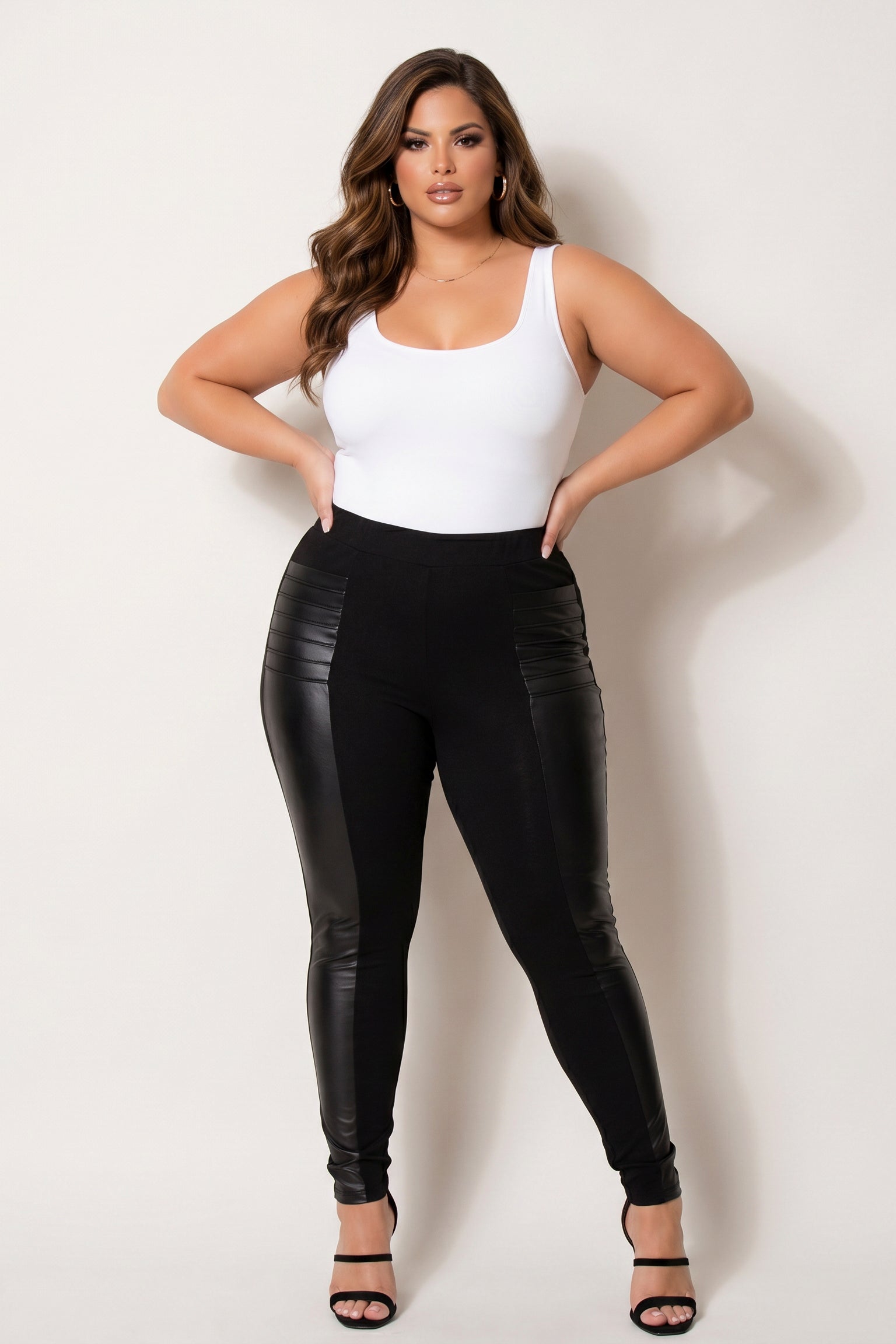 Women's Plus Size Rebel Edge Moto Leggings - Black - Curvy Sense