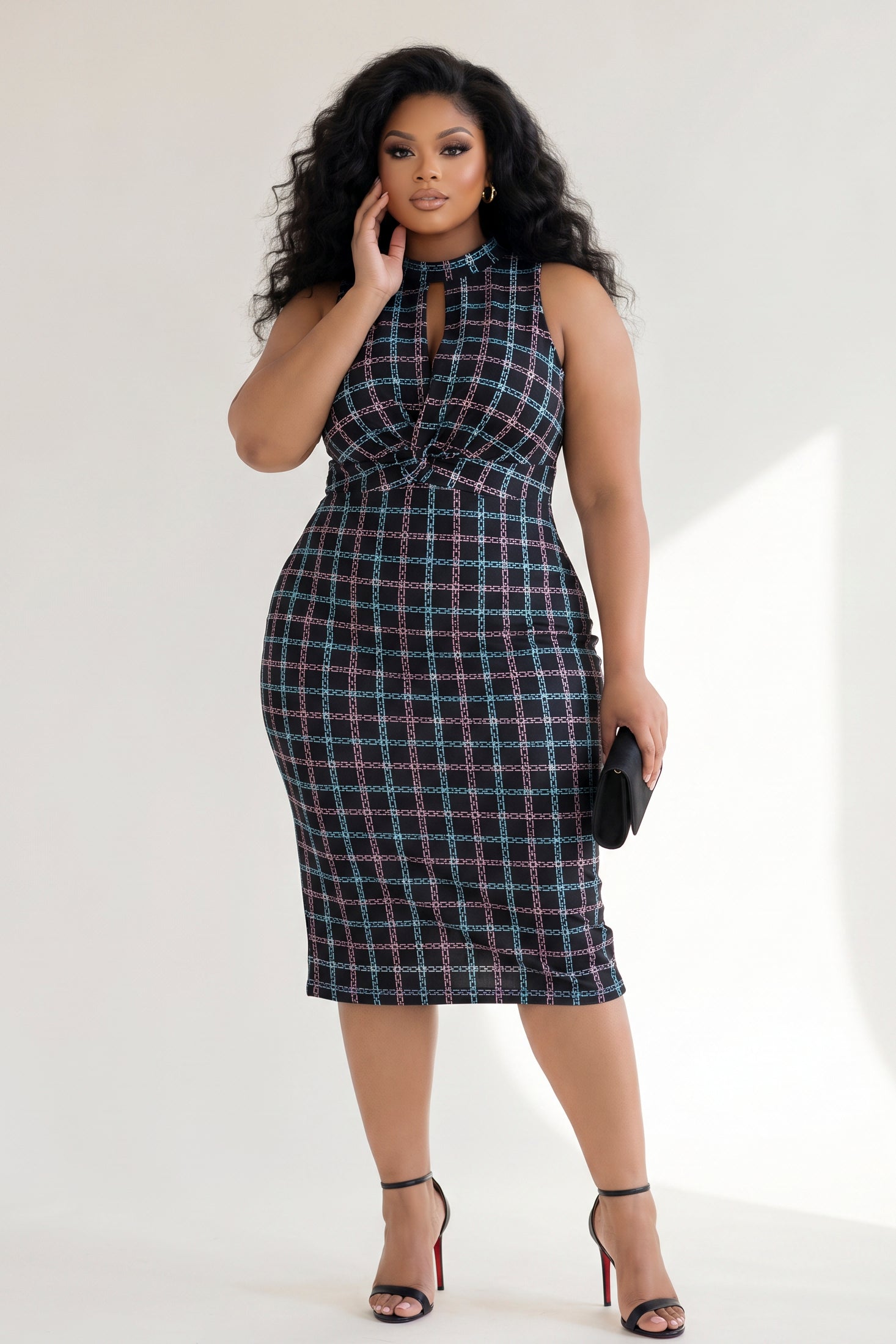 Women's Plus Size Ameri Bodycon Dress - Black Women's Plus Size Ameri Bodycon Dress - Black