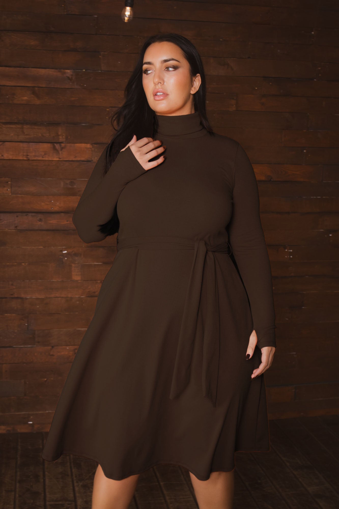 knit plus size dresses Audrey Turtleneck Dress prom dress 2019 Made in USA Content Dresses – 12th Tribe Color:Light Yellow (LightGoldenRodYellow)