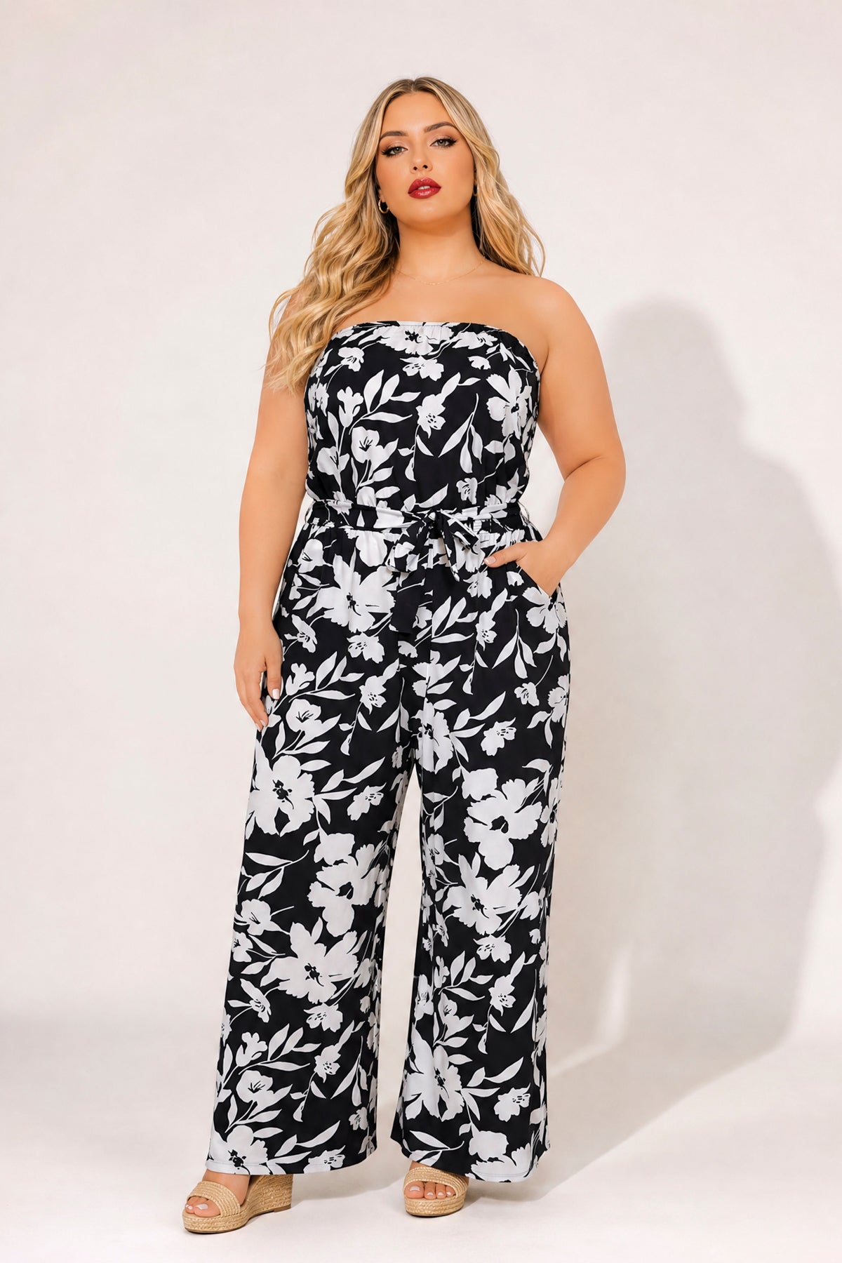 Women's Plus Size Delilah Breeze Jumpsuit - Black - Curvy Sense