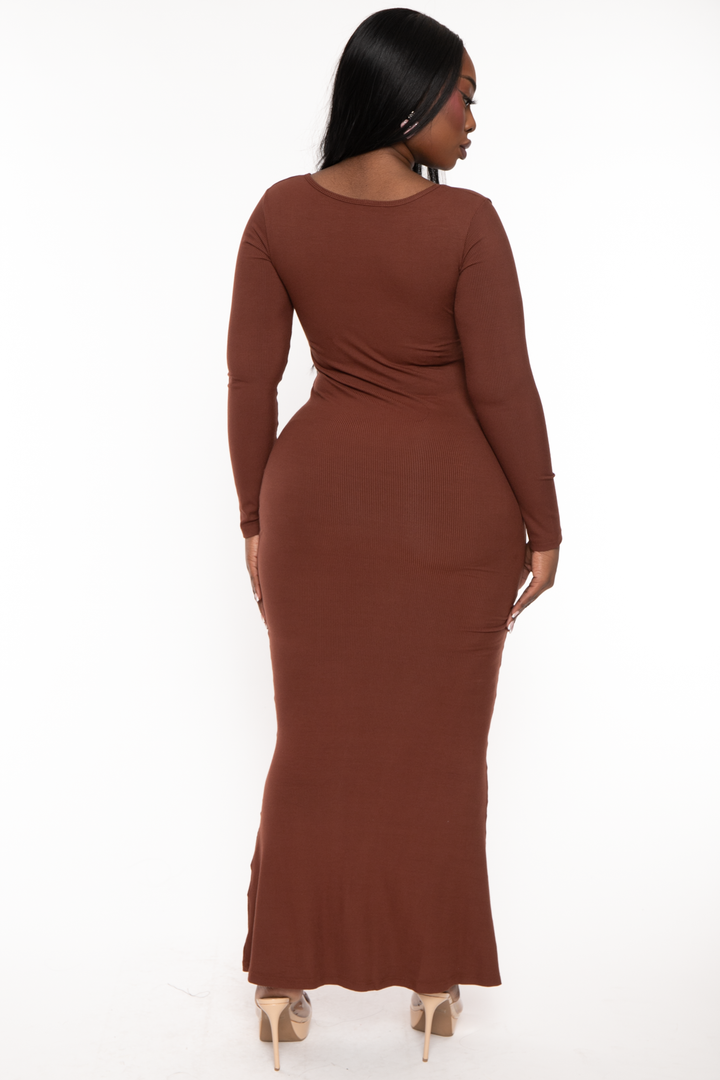 XIAMEN HEXIN INTERNATIONAL Dresses Plus Size Elanor Shapeware Dress - Brown