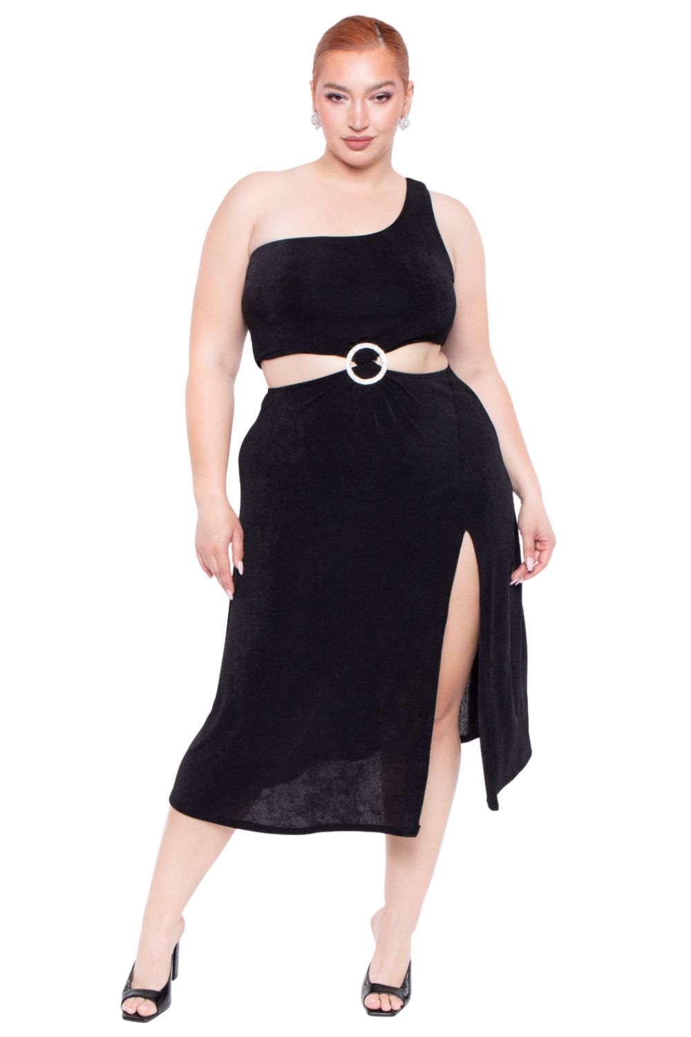 Plus Size Kateri Cut Out Dress- Black 4X / Black at Curvy Sense