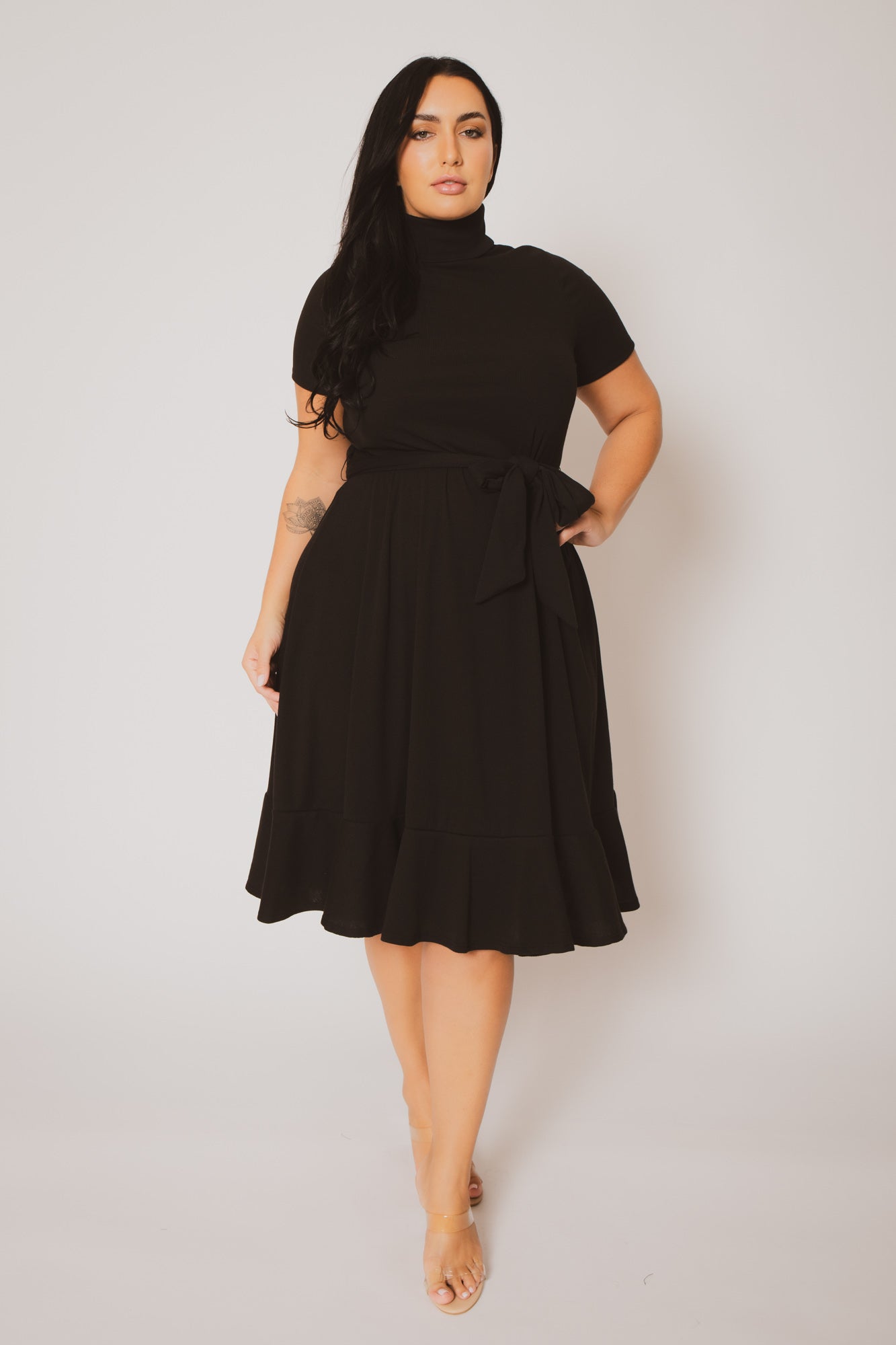 Plus Size Maren Turtleneck Ruffle Dress