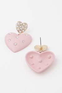 H&D Handbags Lt.Pink Heart Jewel Cushion Earrings-Light Pink