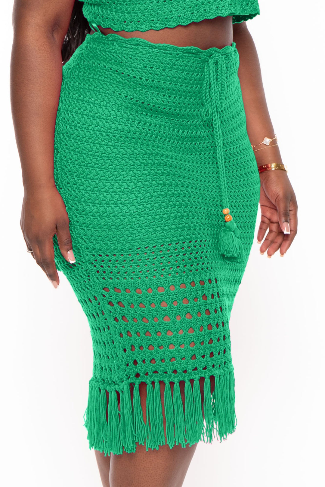 THE SANG COMPANY Matching Sets Plus Size Bailey Crochet 2pc  Matching Set - Green