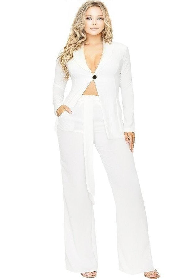 Plus Size HBIC Pant Suit - Off White