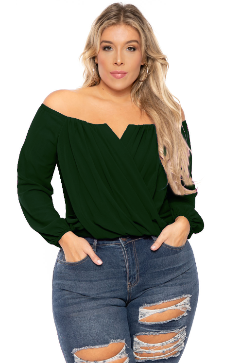Emerald green plus size tops deals