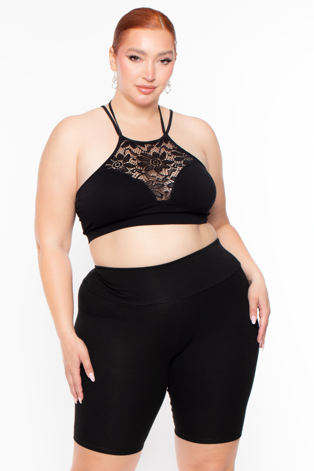 Women's Plus Size Biker Short- Black - Curvy Sense Women's Plus Size Biker Short- Black - Curvy Sense