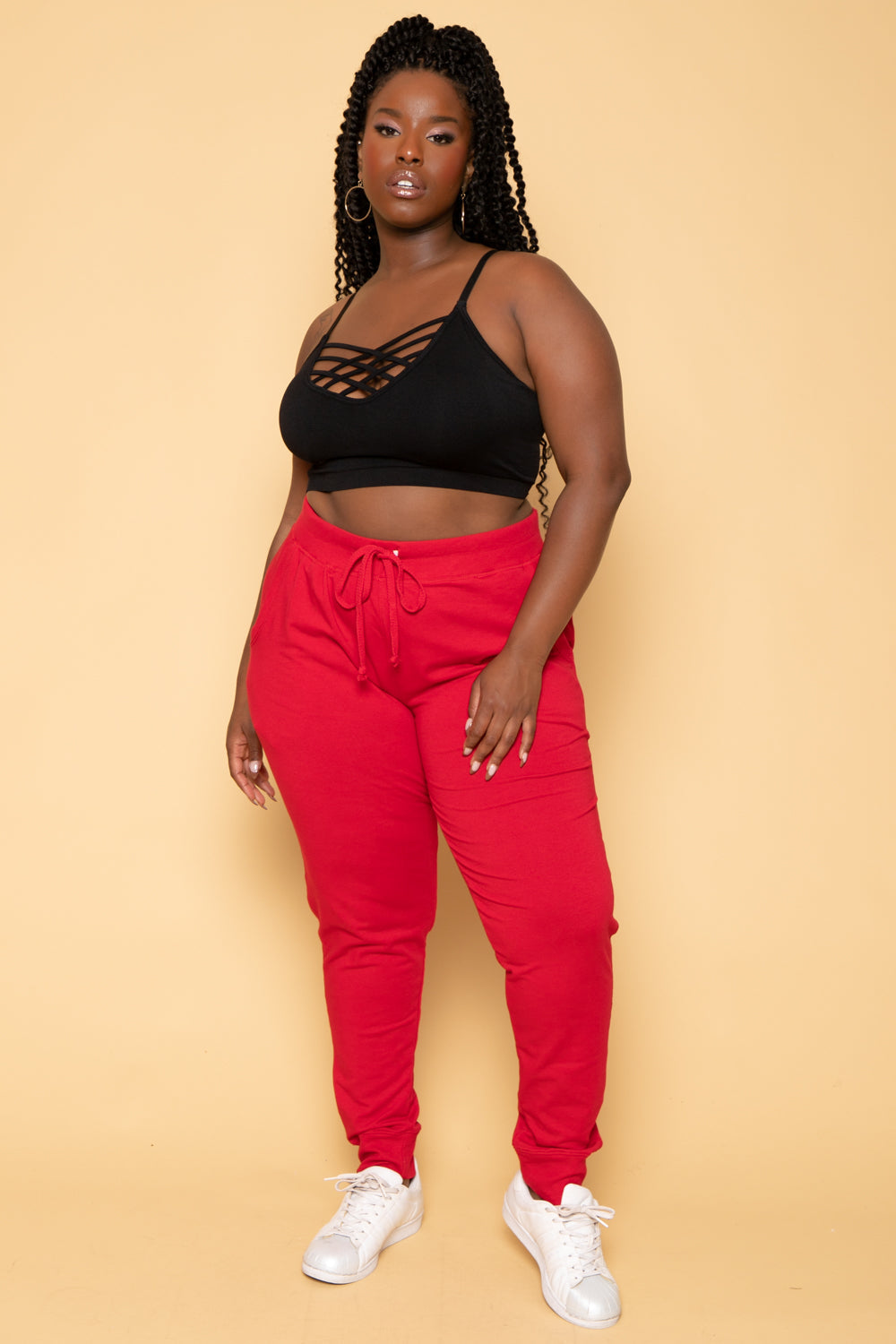 Plus Size Sweat Jogger Red