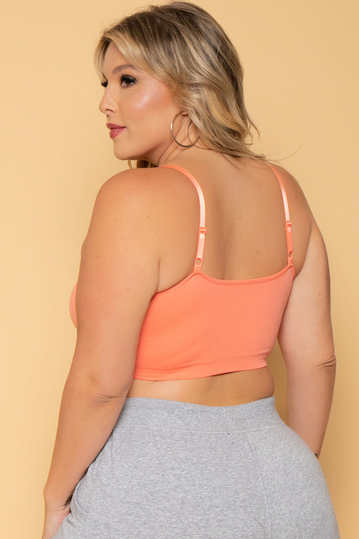 Zenana Bralettes And Bodysuits Plus Size Caged Bralette - Deep Coral