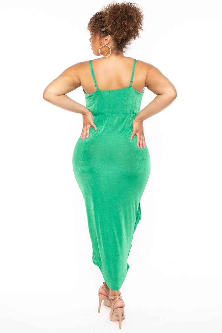 Curvy Sense Dresses Plus Size Sunkissed Slinky Dress - Green