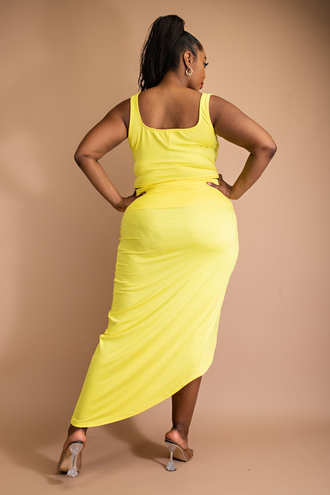 The Curve La Matching Sets Plus Size Kristin Matching Skirt Set - Yellow