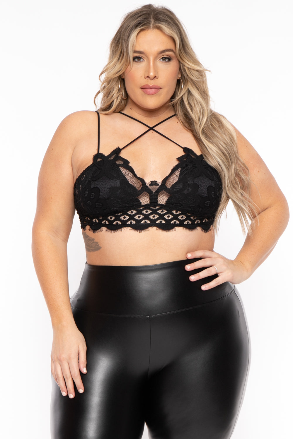 Black fashion latex bralette