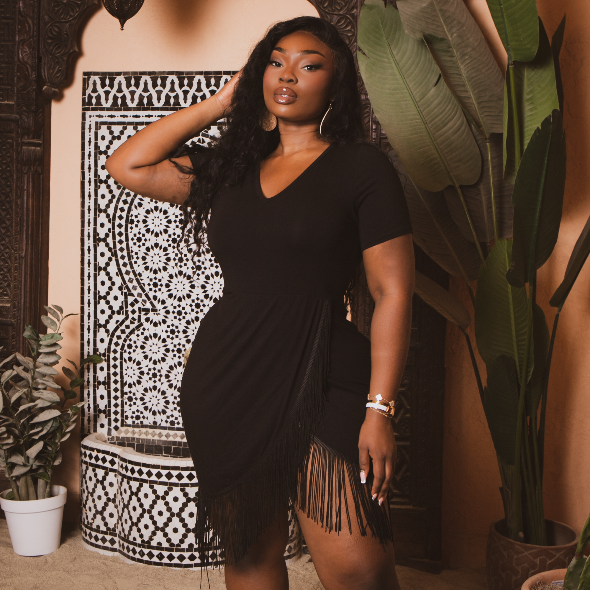 Women's Plus Size Little Black Dresses - Curvy Sense - mini Women's Plus Size Little Black Dresses - Curvy Sense - mini