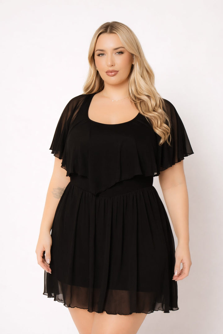 Plus Size Serafina Flare Dress - Black