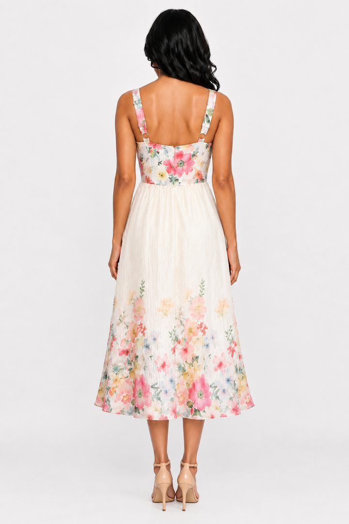 Jasmine Floral Maxi Dress - White