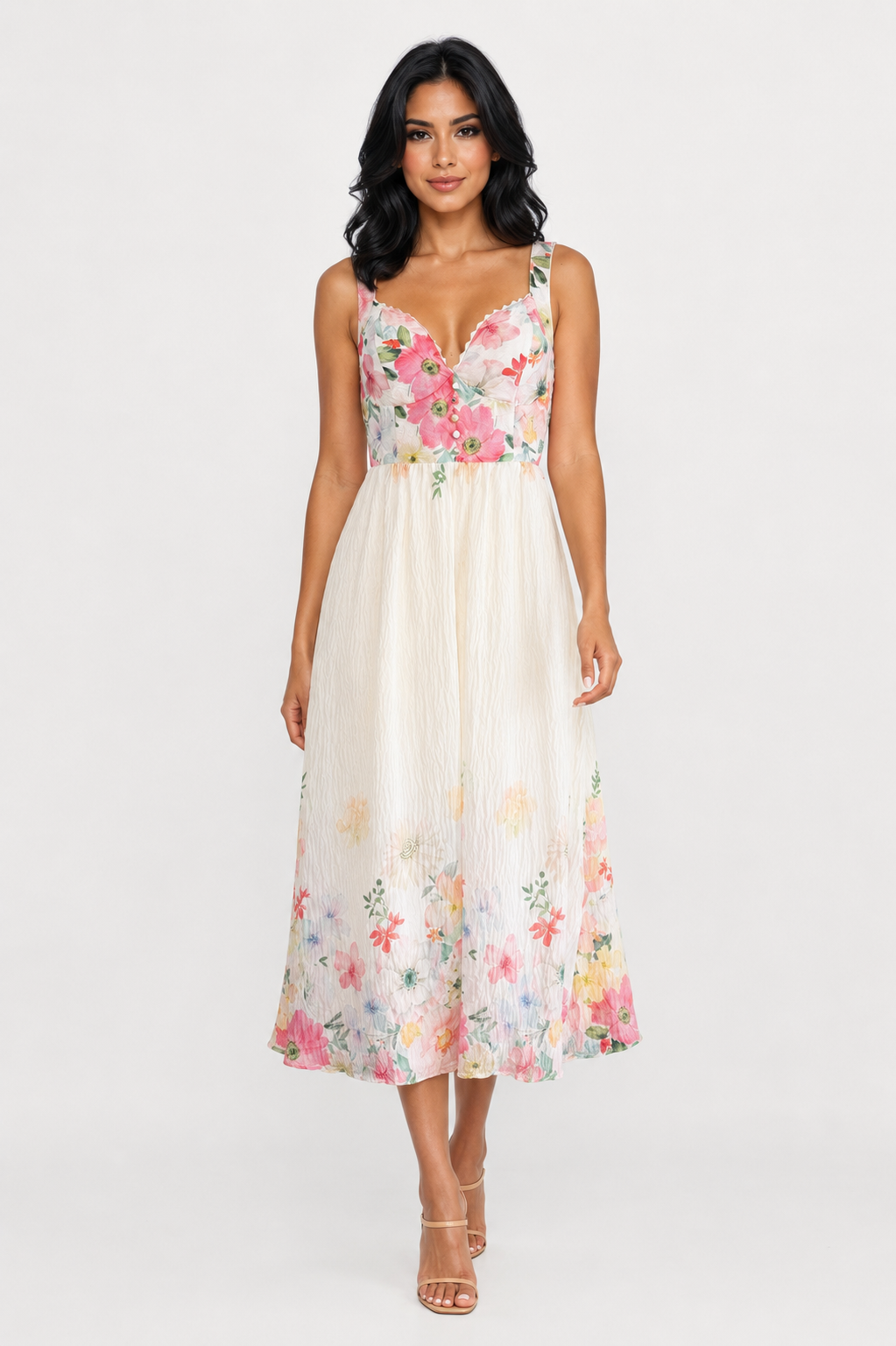 Jasmine Floral Maxi Dress - White
