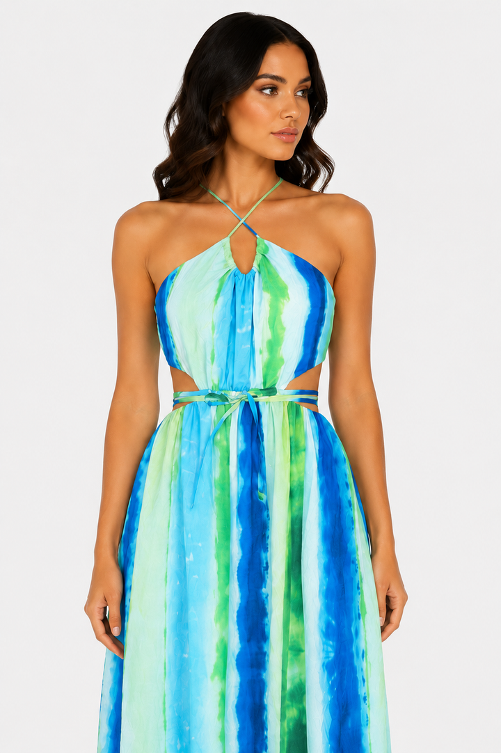 Azure Falls Maxi Dress - Blue