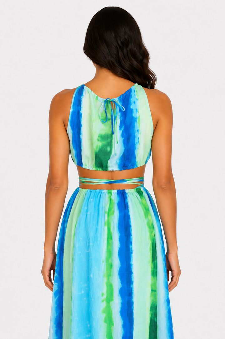 Azure Falls Maxi Dress - Blue