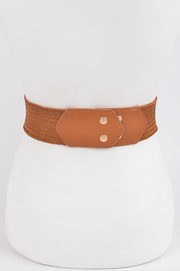 Bag Boutique Belts Brown Plus Size Candee Weaved Braided Knotted front belt-Brown