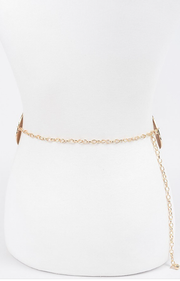 H&D Belts Gold Plus Size Iron Circular Plated Chain belt -Gold