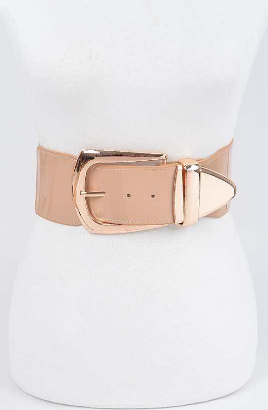 Bag Boutique Belts Tan Plus Size Tammie Multi Metal Plus Size Enamel Belt-Nude