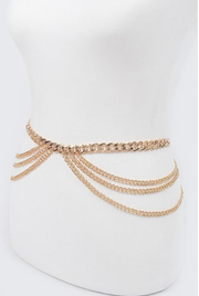 H&D Belts Gold Plus Size  Triple layered and draped  Chain Belt - Gold