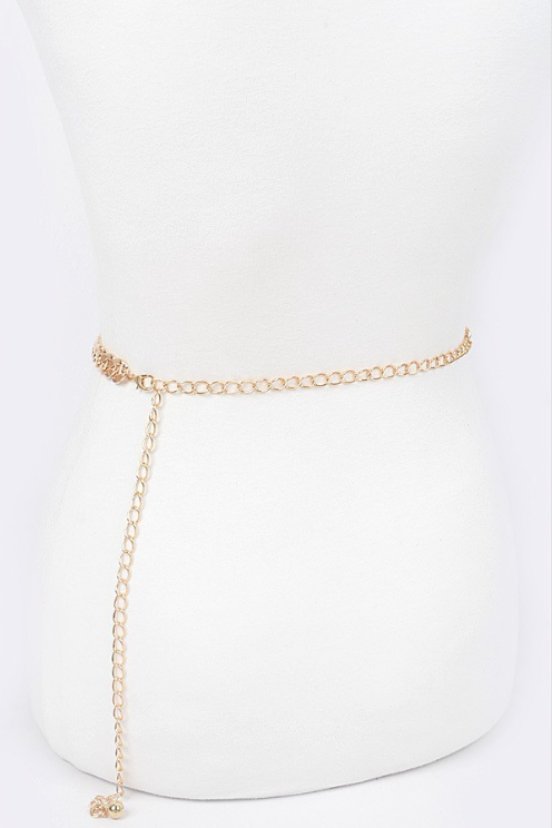 Trendy Plus Size Accessories Gold Multi-Strand Layer Chain Belt