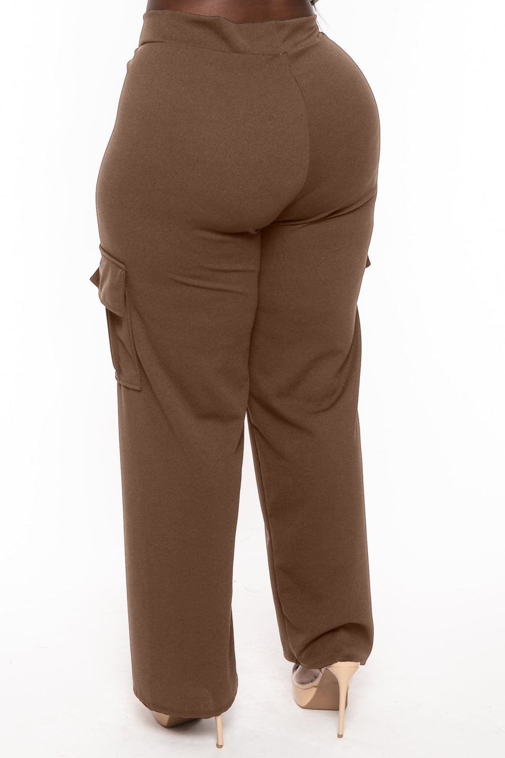 D ROCK Bottoms Plus Size Amy Pull Up Cargo Pants - Brown