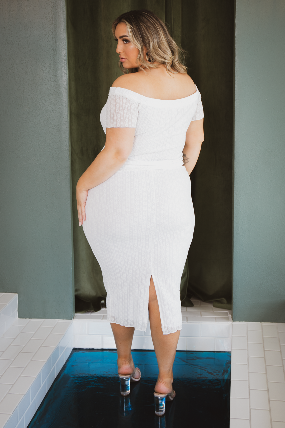 plus size white midi dress Plus Size White Fit And Flare Dresses