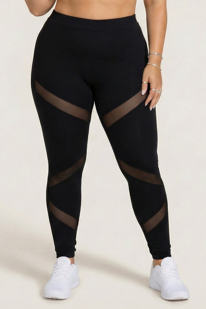 Curvy Sense Inc. Bottoms 1X / Black Plus Size Aura Z Leggings - Black