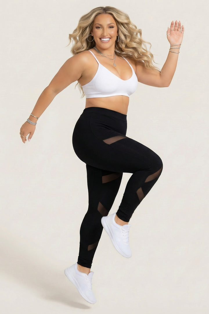 Curvy Sense Inc. Bottoms Plus Size Aura Z Leggings - Black