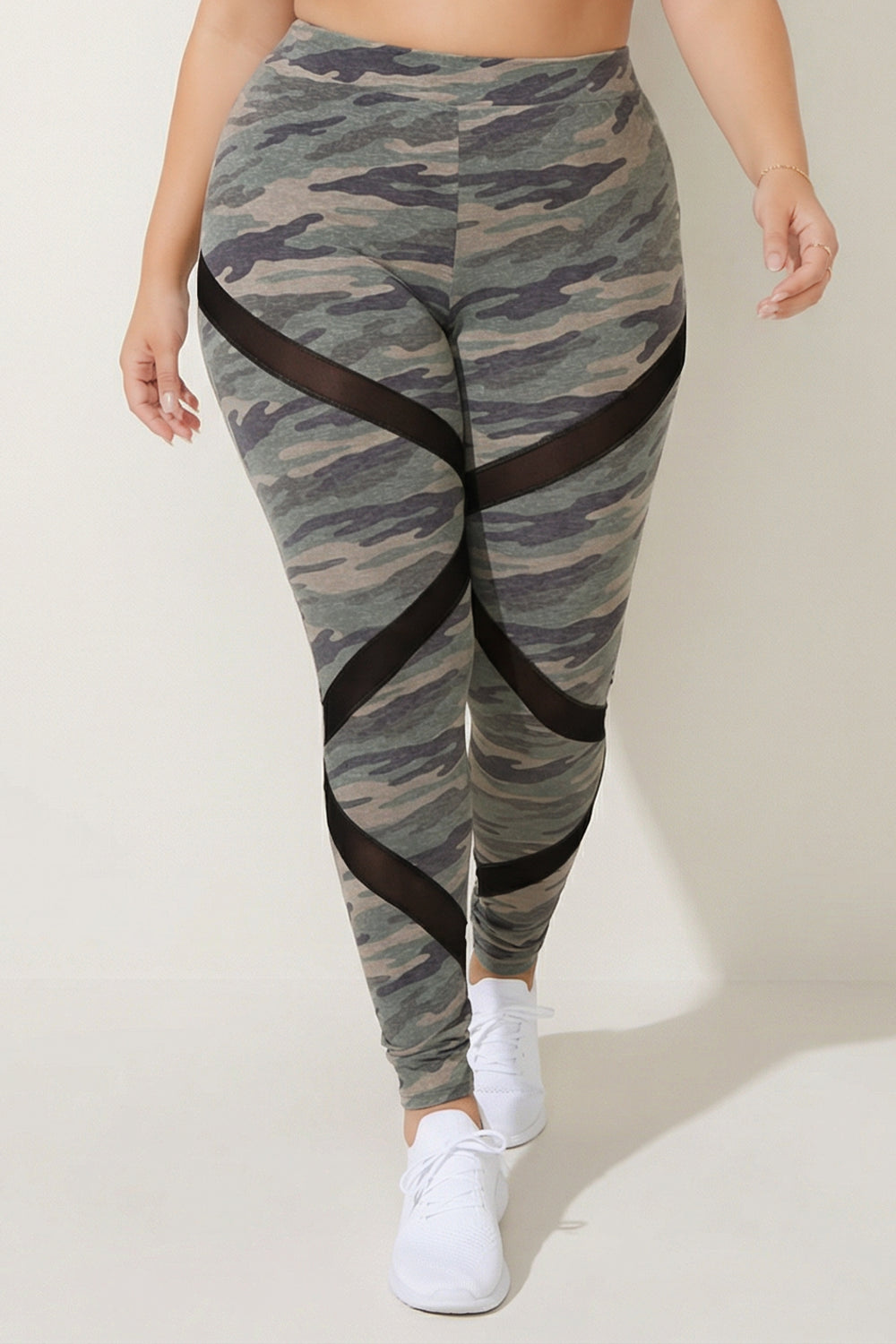 Curvy Sense Inc. Bottoms 1X / Olive Plus Size Aura Z Leggings - Olive