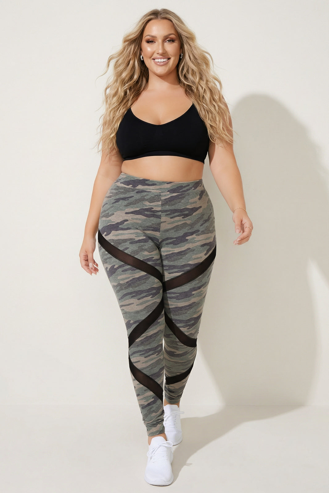 Curvy Sense Inc. Bottoms Plus Size Aura Z Leggings - Olive