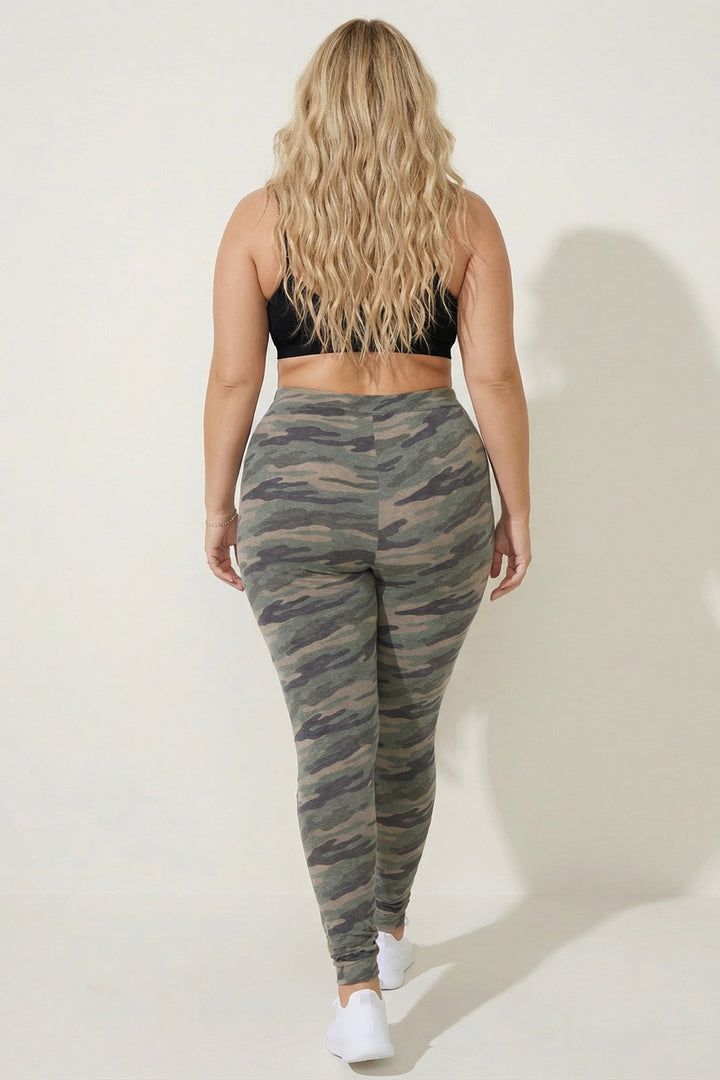 Curvy Sense Inc. Bottoms Plus Size Aura Z Leggings - Olive