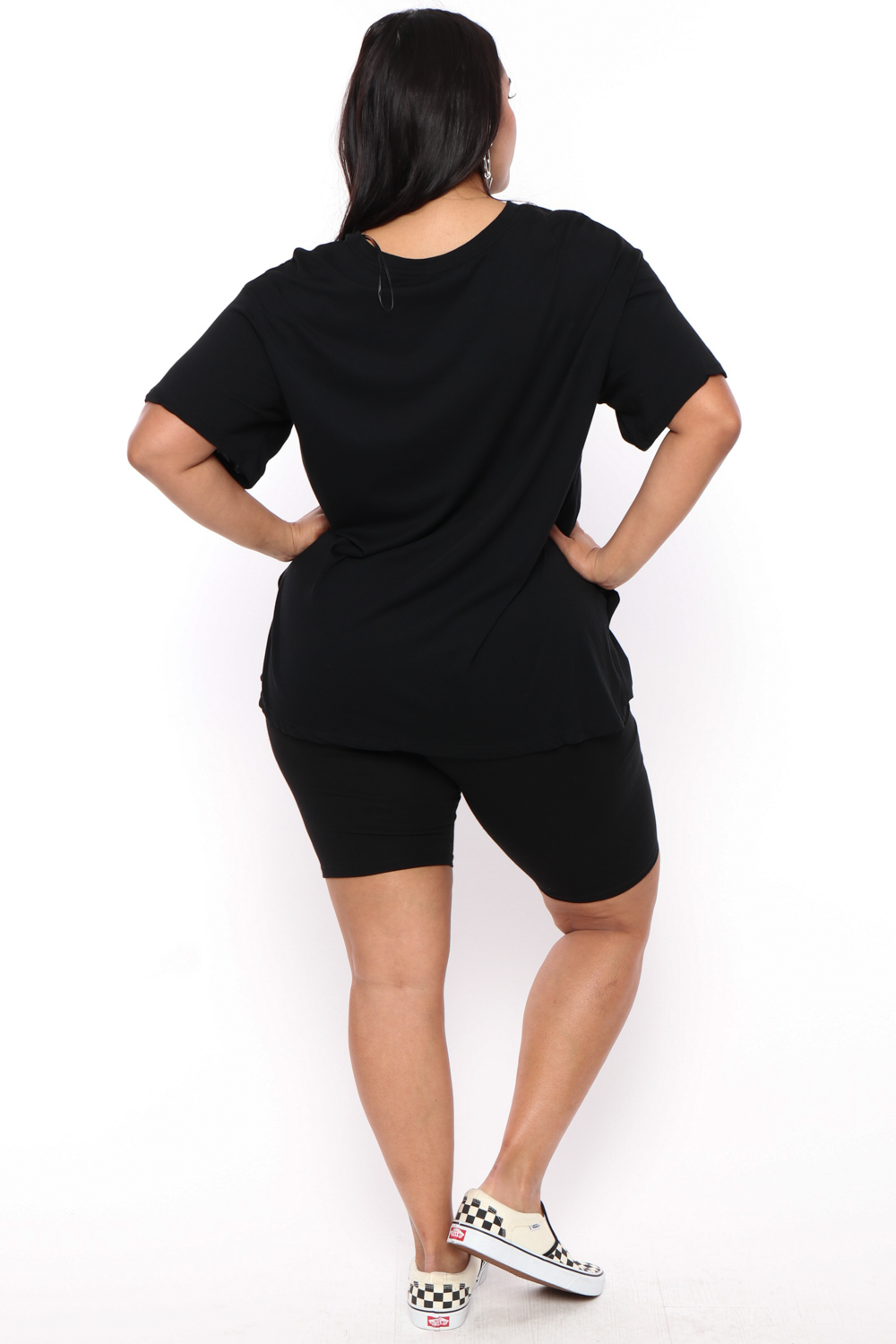 Women's Plus Size Biker Short- Black - Curvy Sense Women's Plus Size Biker Short- Black - Curvy Sense