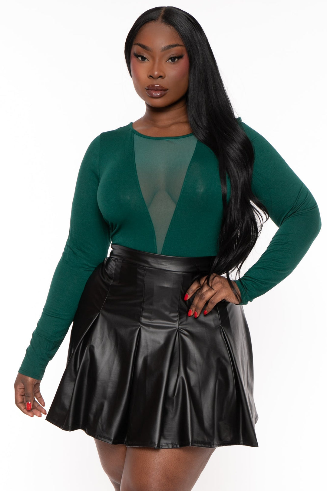 Plus Size Blair Faux Leather Dress - Black – Curvy Sense