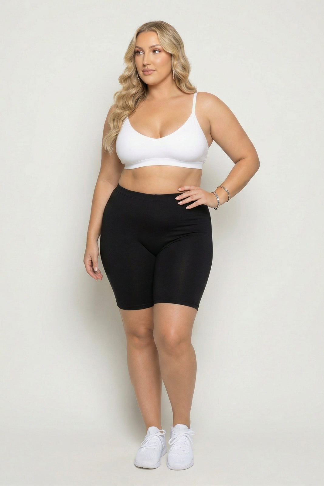 Zenana Bottoms Plus Size Cirrus Bike Shorts - Black