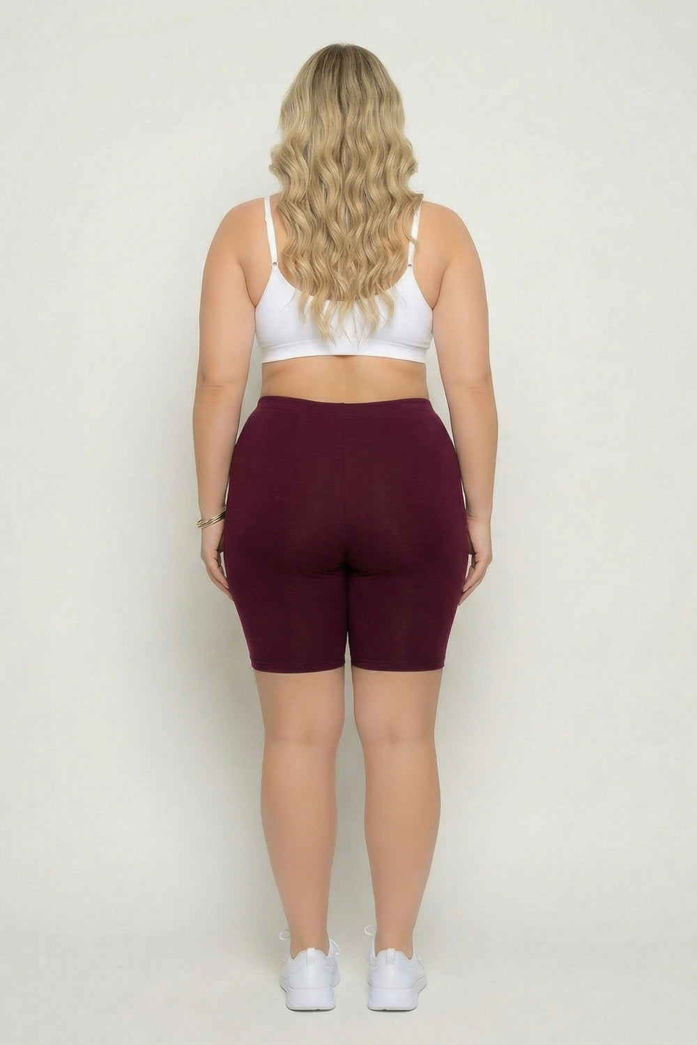 Zenana Bottoms Plus Size Cirrus Bike Shorts - Burgundy
