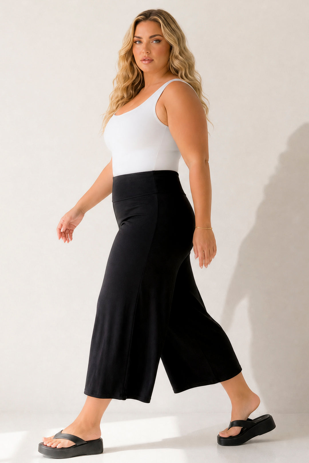 Curvy Sense Inc. Bottoms Plus Size Curvy Sense Gaucho Capri Pants