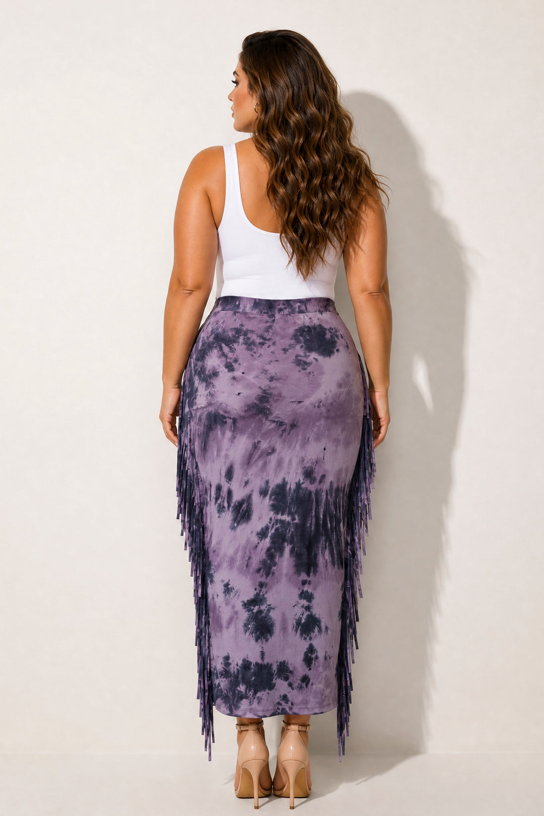 K TOO Bottoms Plus Size Desert Rhythm Skirt - Purple
