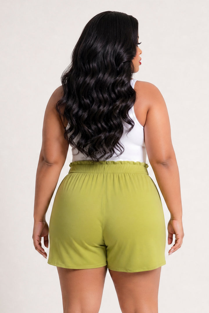 Curvy Sense Inc. Bottoms Plus Size Effortless Comfort Shorts - Green