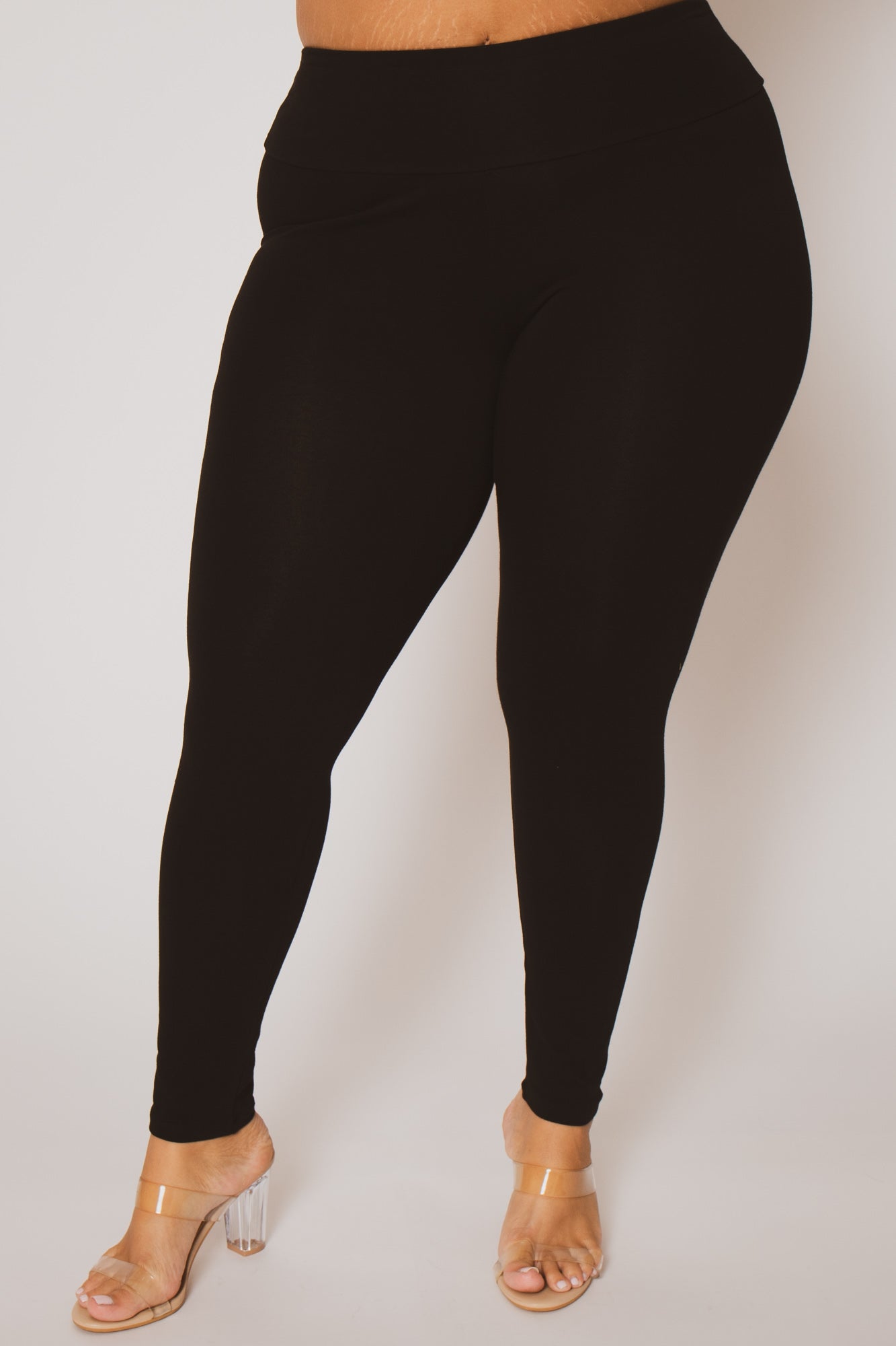 Women's Plus Size Amber Leggings - Black - Curvy Sense
