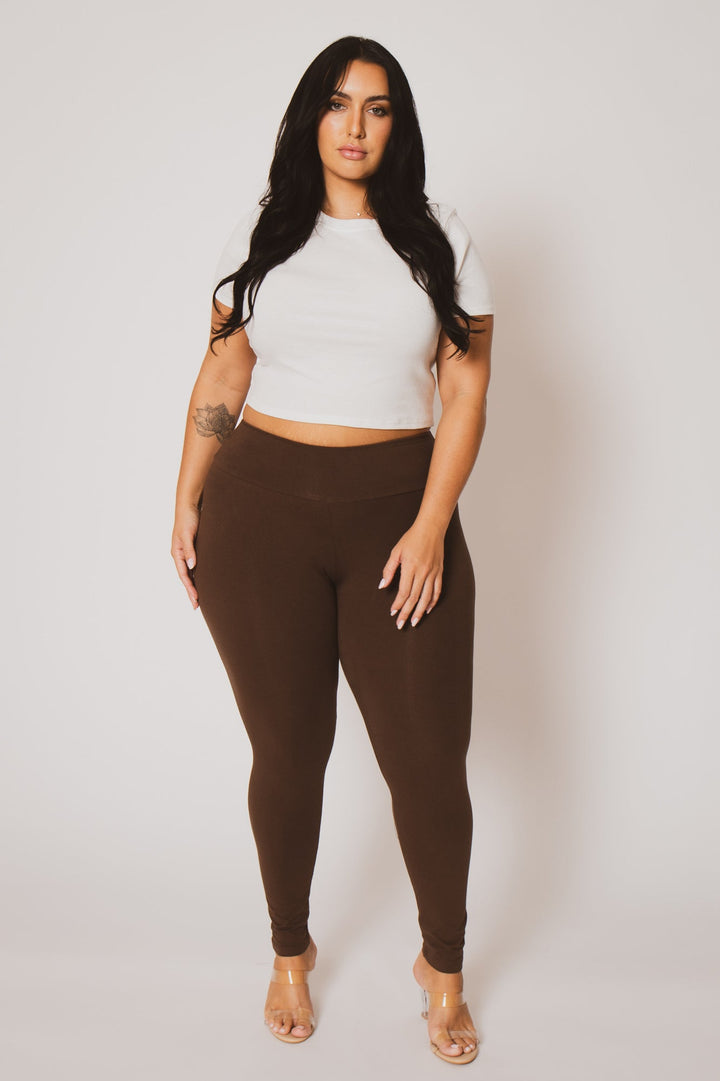 Ambiance Bottoms Plus Size Ember Leggings - Brown