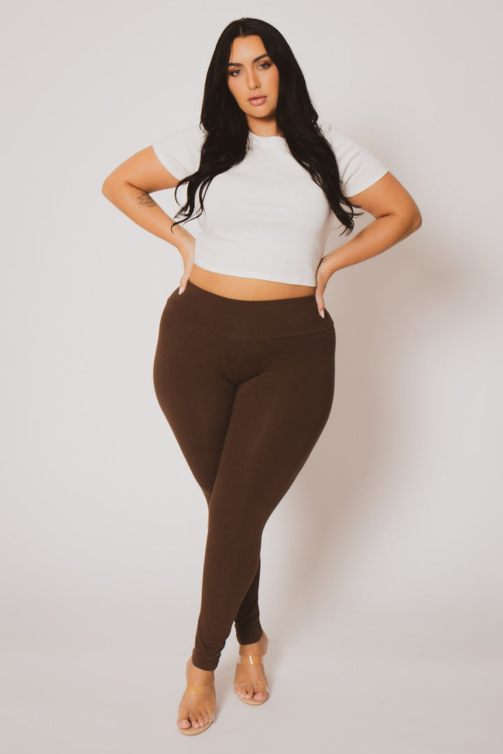 Ambiance Bottoms Plus Size Ember Leggings - Brown