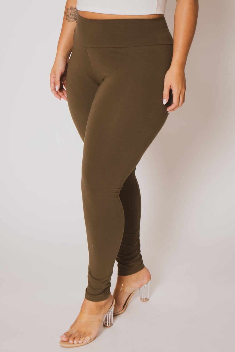 Ambiance Bottoms Plus Size Ember Leggings - Olive