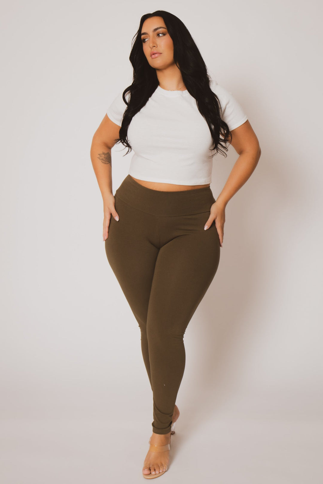 Women's Plus Size Ember Leggings Olive Curvy Sense