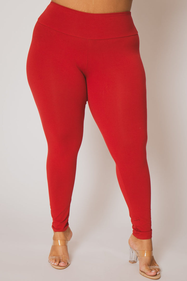 Ambiance Bottoms Plus Size Ember Leggings - Red